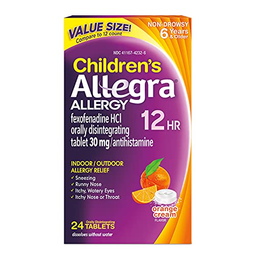 Allegra Children's NonDrowsy Antihistamine Meltable Tablets for 12Hour Allergy Relief, 30 mg