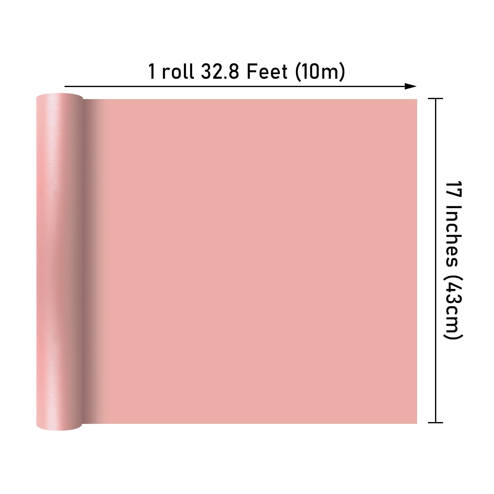 NESCCI Pink Matte Wrapping Paper,Solid Color Pearly-Lustre Paper,Gift Wrapping Paper,Perfect for Wedding,Valentine's Day,Birthday, Christmas,Baby Shower,DIY Bouquet (17 Inches X 32.8 Feet)