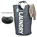 iwill CREATE PRO Collapsible College Laundry Bags for Heavy-Duty Use with Alloy Handles, Deep Grey