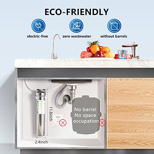 FACHIOO Under Sink Water Filter System With Washable Ceramic Filtration