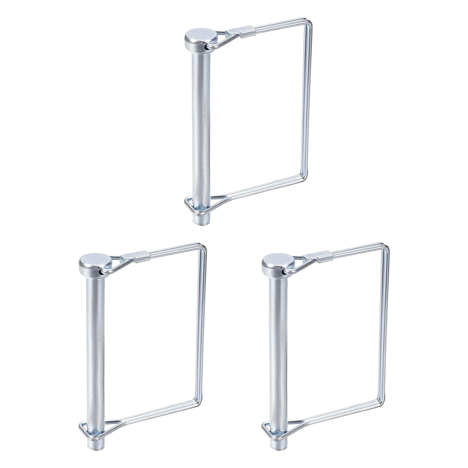 DTGN 8mm x 85mm (DxL) Shaft Locking Pin - 3Pack - Good for Farm Trailers Lawn - Carbon Steel Square Trailer Coupler Pin - Silver Tone