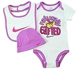 Nike Infant Babys 3-Piece Bodysuit, Hat & Booties Set