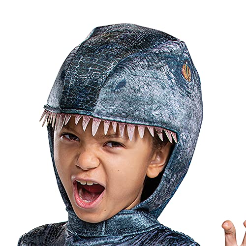 Jurassic World Blue Velociraptor Costume for Kids, Dinosaur Outfit with Headpiece and Detachable