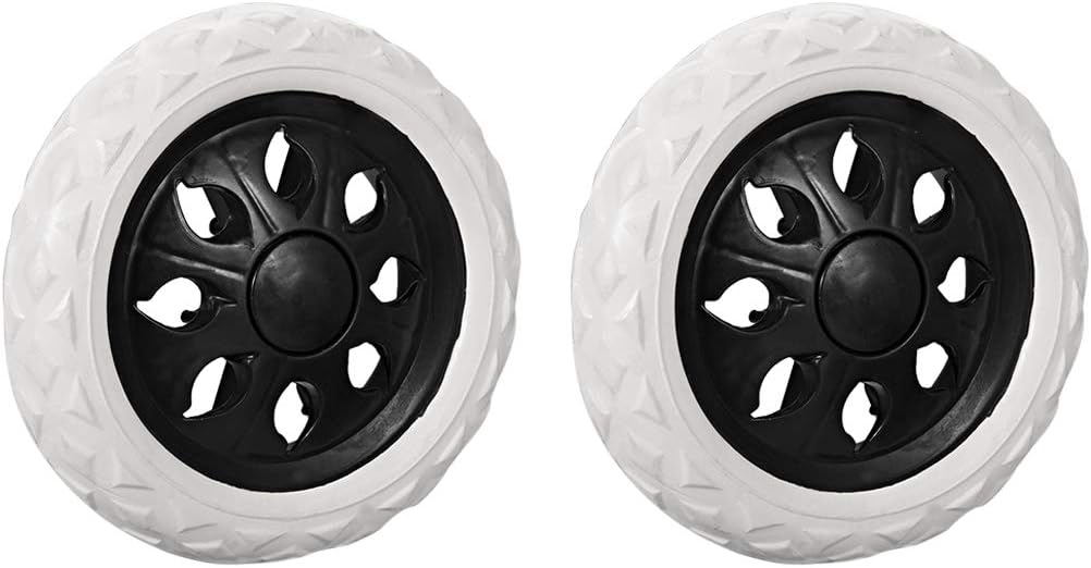 sourcing map Shopping Cart Wheel Replacement 6.5 Inch Dia Rubber Foaming Black 2pcs (Load Capacity 22Lbs Each)