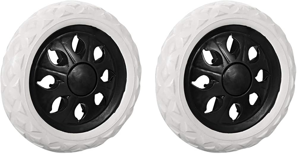 sourcing map Shopping Cart Wheel Replacement 6.5 Inch Rubber Foaming Black 2pc