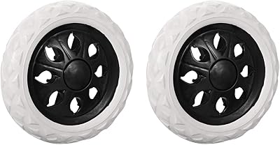 sourcing map Shopping Cart Wheel Replacement 6.5 Inch Rubber Foaming Black 2pc