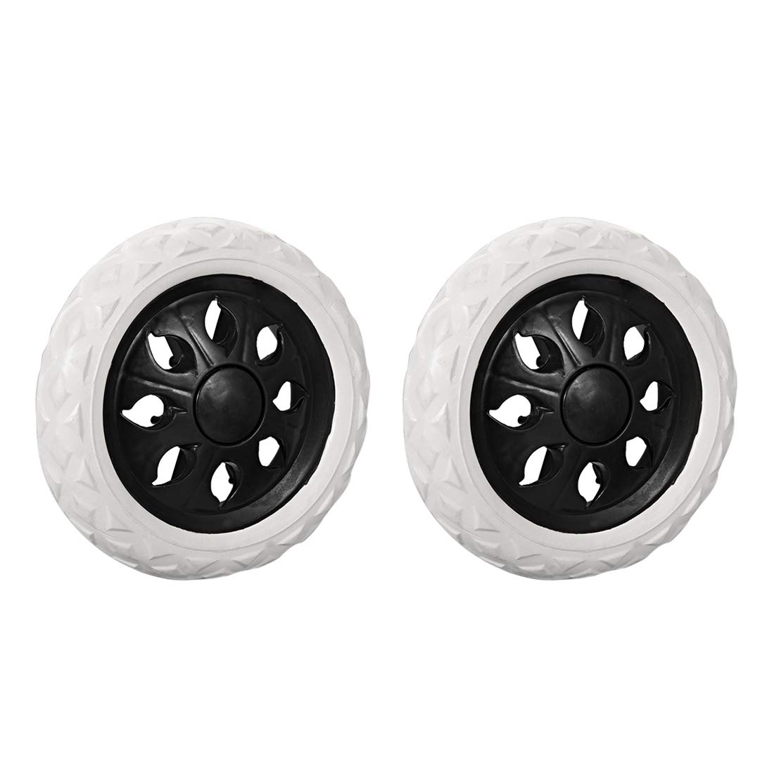 sourcing map Shopping Cart Wheel Replacement 6.5 Inch Dia Rubber Foaming Black 2pcs (Load Capacity 22Lbs Each)