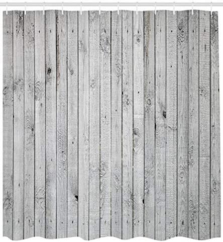 Abakuhaus Gris Et Blanc Rideau De Douche Planche Verticale Tissu Résistant à Leau 175 X 180 Cm Gris