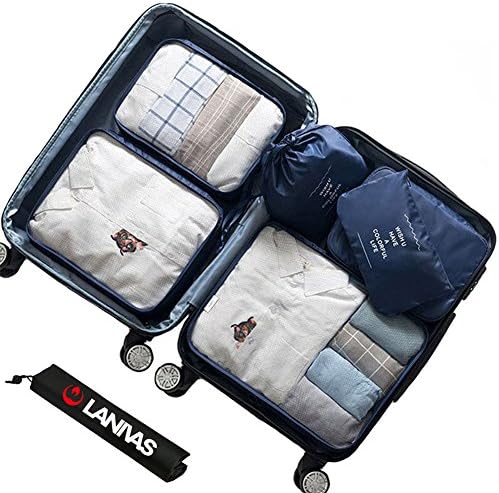 7 Set Packing Cubes for Travel - Luggage Organizers with Shoe Bag