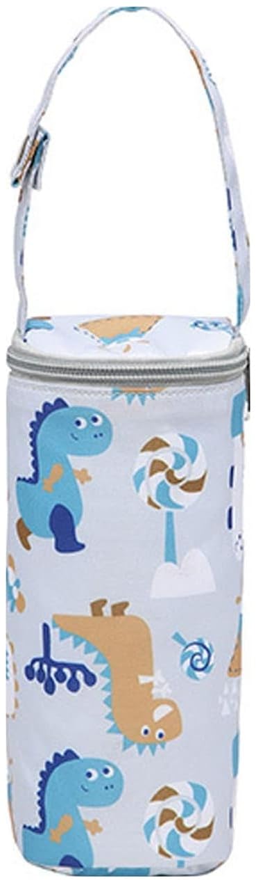 ZMShenMa Suitable for Outdoor Travel, Cartoon Pattern Can Hang Baby Bottles, Insulated Bags for Breast Milk Storage, Handbags, Portable Bottle Holders(Grey)