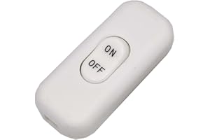 MYCENSE Inline Cord Switch Lamp Cord Button Rated 6A 250V Replacement Repair Electrical Wire Appliance Switch for Bedroom, Wh