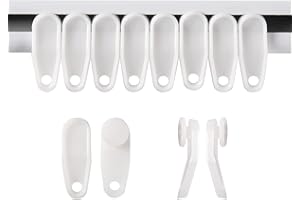 KILYMEZH White Traverse Rod Slides Curtain Track Glider Hooks for Curtains(100 Pack)