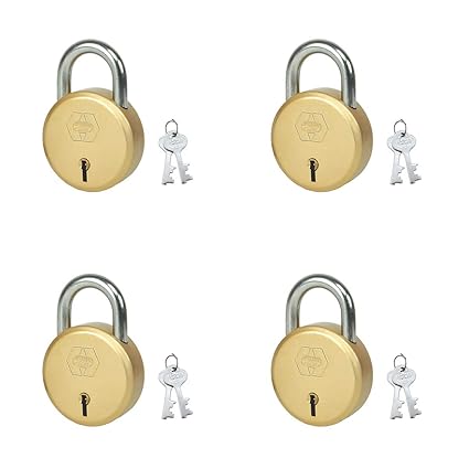 Harrison J-6 EN-0256_PK 4 Steel 5 Levers Padlock with 2 Keys (Pack of 4)