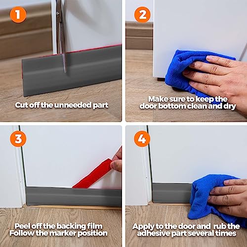 Holikme 2 Pieces Door Draft Stopper Under Door Draft Blocker Insulator