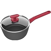 GoodCook ProEase Nonstick Sauce Pan with Lid, 2-Quart, Black, Nonstick Cookware, Even Heating, Dishwasher Safe, Ergonomic Handle, Non-Toxic, Durable Cooking Pot