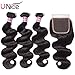 UNICE Brazilian Body Wave Human Hair Wigs Pre Plucked with Baby Hair for Black Women 16 18 20+14free part