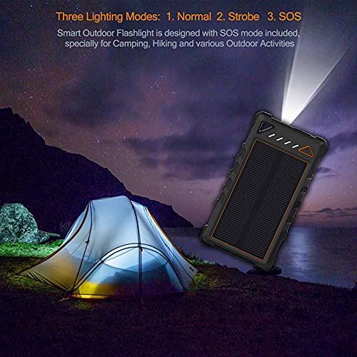 Portable Solar Charger, BEARTWO 10000mAh External