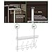 Lifewit Over The Door Hook Hanger Two Tiers with 10 Hooks and Mesh Basket Adjustable Storage Rack for Coats Hats Robes to (White)