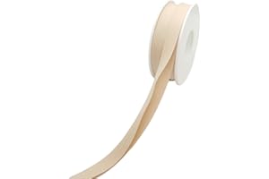 Hobby Trendy 100% Cotton Bias Binding Tape (Double Fold) 10mm (3/8") (5meters- 5.46yards) for Sewing, Seaming, Binding, Hemming, Piping, Quilting (34 Light Beige)