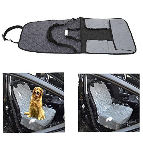 Itian Waterproof Pet Bucket Seat Cover Dog Car Front Seat Cover Single Seat Cover for Dog Pet Seat Protector (Gray)