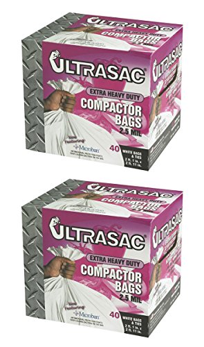 Ultrasac Compactor Bags (40 Count) Anti, with Antimicrobial Odor Control, 2 Pack