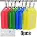 Shells 8PCS Red Green Blue Yellow Color Key ID Label Tags Key Ring Holder Tags Key Chain with Write-on Label Window