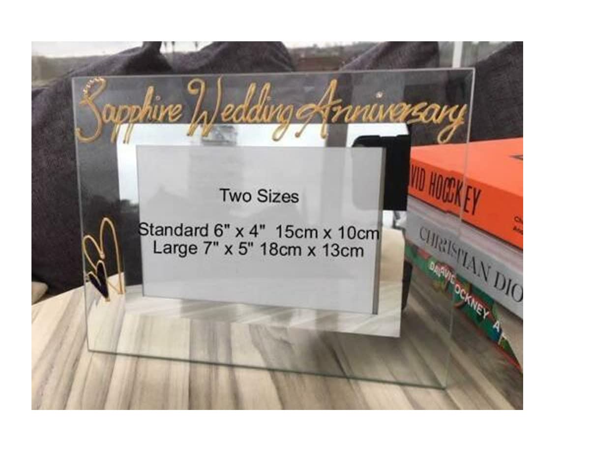 Sapphire (45th) Wedding Anniversary Photo Frame Land (Milestone) Standard 6” x 4”