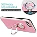 ICONFLANG iPhone 8 Plus Case, iPhone 7 Plus Case, 360 Degree Rotating Ring Kickstand Case Shockproof Impact Protection [Support Magnetic Car Mount Case] for iPhone 8 Plus / 7 Plus (2018) - Pink