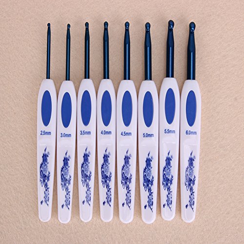 6 Porcelain+Handle+Aluminium+Crochet+Knitting