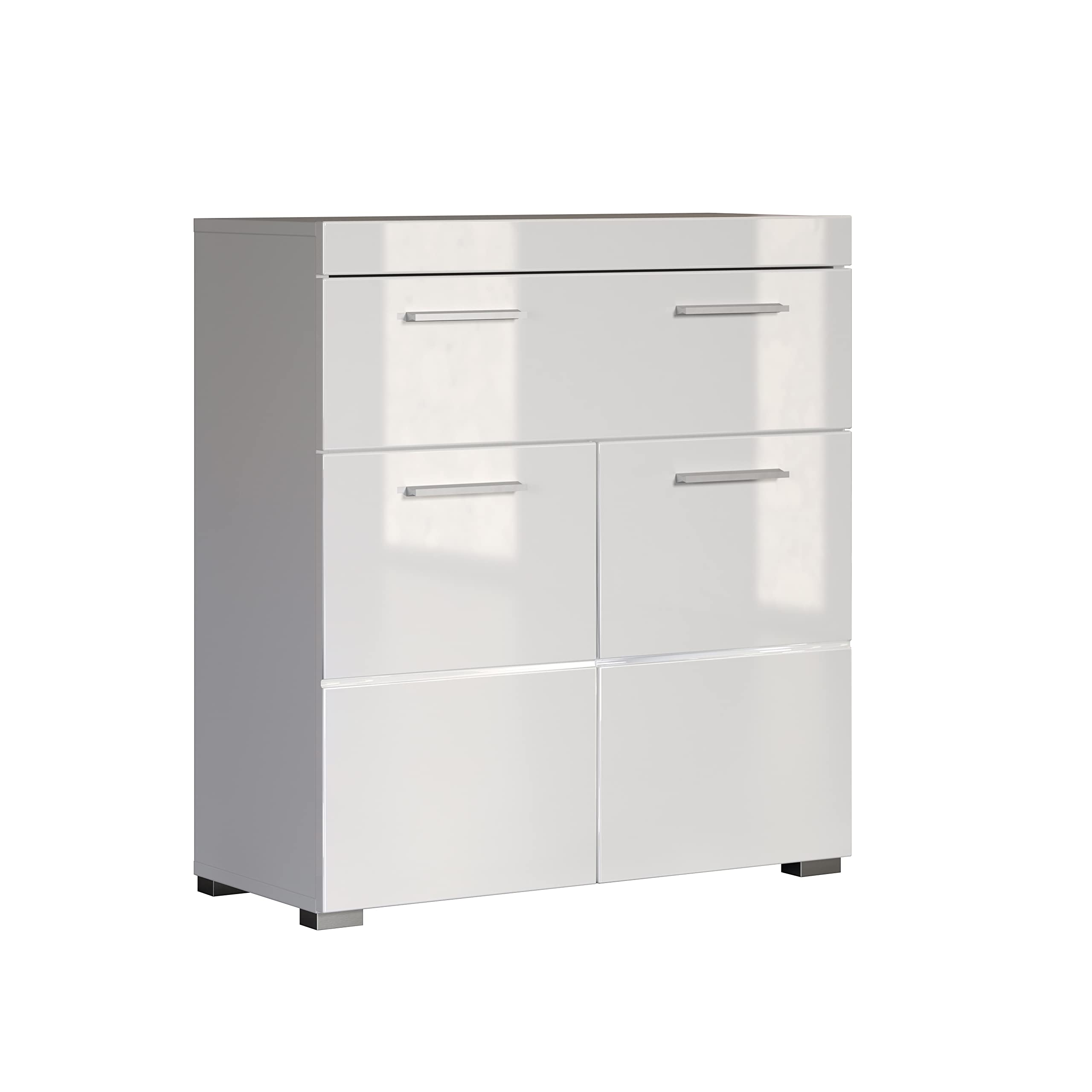 Furnline Bathroom Dresser Cabinet With Plenty Of Storage Space, Amanda, White High Gloss, 73 x 79 x 31 cm 139380501 — image 1
