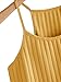 SheIn Women's Summer Basic Sexy Strappy Sleeveless Racerback Crop Top Yellow Small