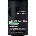 Sports Research® Ashwagandha Softgels with Coconut MCT Oil - Natural Adaptogen Made with Shoden® Ashwa for Relaxation, Calm & Sleep Support - Gluten Free & Vegan Friendly - 60 Count