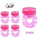 5 Pack Silicone O Vibrating Penis Ring from Blue Lolly, Free Sex Game Dice as Bonus!