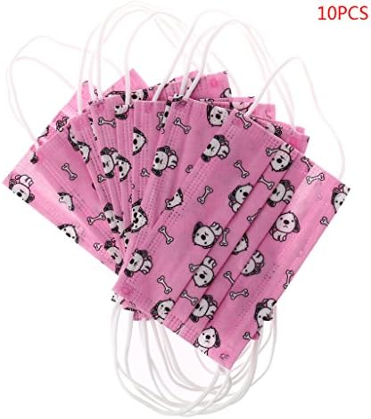 GUBENM Face Mouth Mask, 10pcs Spunlace Cloth Kids Disposable Medical Mouth Mask Cartoon Printing Anti-Dust Cover Face Masks, Earloop Mouth Mask Teens Men Women for Shopping, Outdoor Sport (Pink)