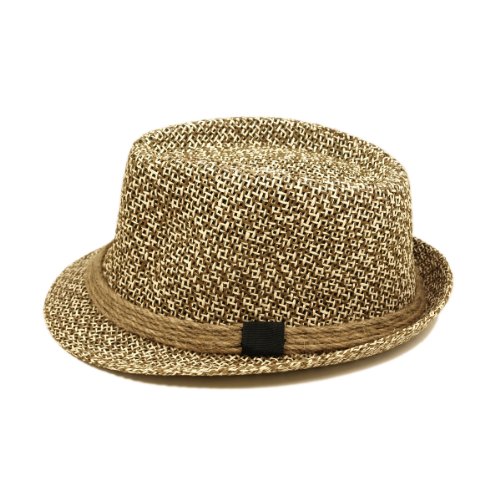Premium Classic Brown and White Fedora Straw Hat FrenzyStyle
