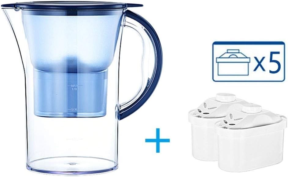 Water Filter Jug Water Filter Jug With 5 Filter Cartridges,2.8L Eco