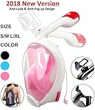 Easy Breath Snorkeling Mask 2017 New Easy Fold 180° Panoramic Full Face Diving Scuba Mask with Detachable GoPro Mount Pivot Arm and Earplug, Anti fog Dry Snorkel Set with Backpack for Adults Youth S M