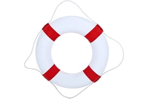 HGUIM 52cm/20inch Diameter Swim Foam Ring Buoy Swimming Pool Safety Life Preserver W/Nylon Cover Kid Child Adult