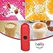 HELLO Milk Frother - Double Whisk Head, Handheld Battery Operated Electric Foam Maker For Bulletproof Coffee, Lattes, Cappuccino, Hot Chocolate, Sleek Drink Mixer With Stand (RED)