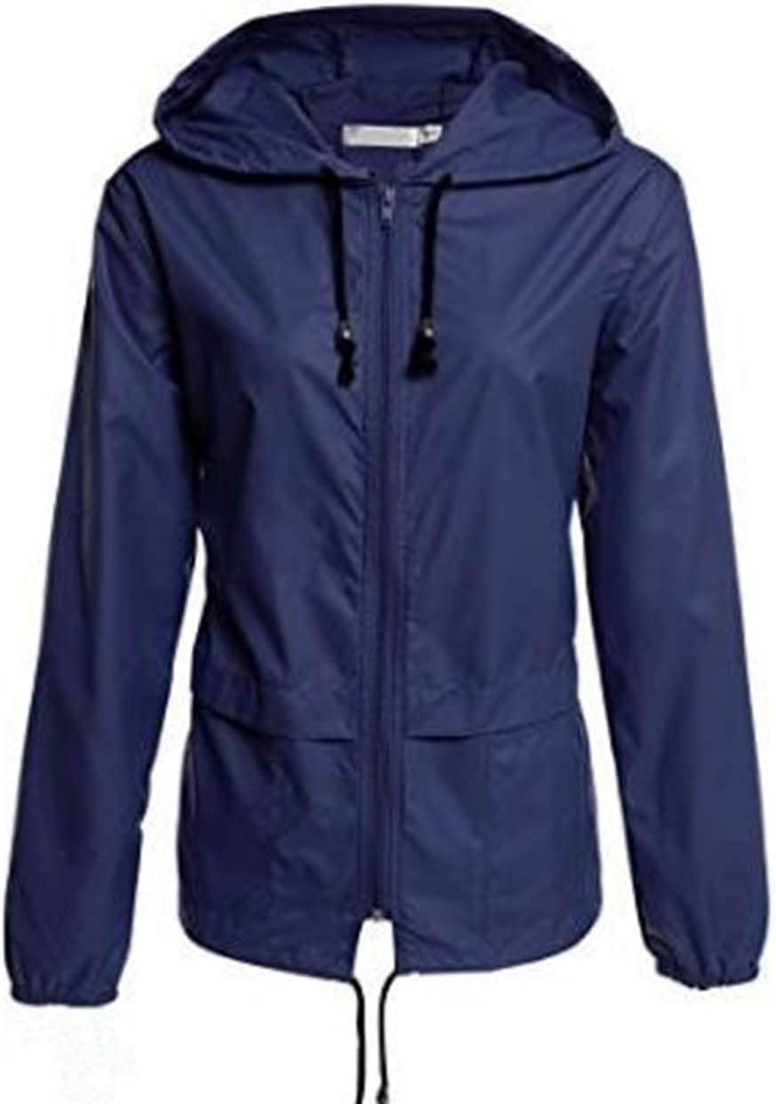 SOMTHRON Women's Active Outdoor Packable Waterproof Raincoat Jacket 2XL Lightweight Hooded Sports Windbreaker Plus Size