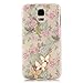 S5 Case,Galaxy S5 Case - Mavis's Diary 3D Handmade Bling Crystal Cute Butterfly Sparkle Glitter Diamonds Fashion Floral Pink Flowers Design Hard Cover for Samsung Galaxy S5 I9600 2014 with Clean Cloth