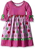 Bonnie Jean Little Girls' Ornament Print Cotton Dress