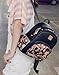 Donalworld Girl Floral School Bag Travel Cute PU Leather Mini Backpack M Black1
