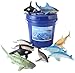 WellPackBox Big Blue Bucket 11 Large Shark Whale Dolphin Toy Animal Figures For Toddlers Kids Boy Girls Bath Tub Adventures