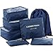 HiDay 7 Set Packing Cube - 3 Travel Cubes + 3 Pouches + 1 Drawstring Backpack Bag