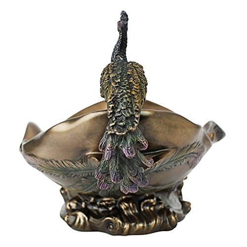 Design Toscano WU10476 Peacock's Decorative Centerpiece Sculptural Bowl
