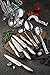 Kitchen Gadgets Utensil Knives Set - 13 Piece Stainless Steel Block - Spatula, Serving Spoon, Spaghetti Server, Soup, Dessert Ladle, Skimmer, Chef, Bread, Carving, Utility, Paring, Knife & Sharpener