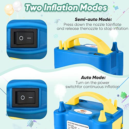 NuLink Electric Portable Dual Nozzle Balloon Blower Pump Inflation for