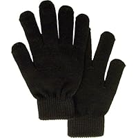 D Diana Dickson Five Fingered Knitted Soft Warm Winter Gloves,Black