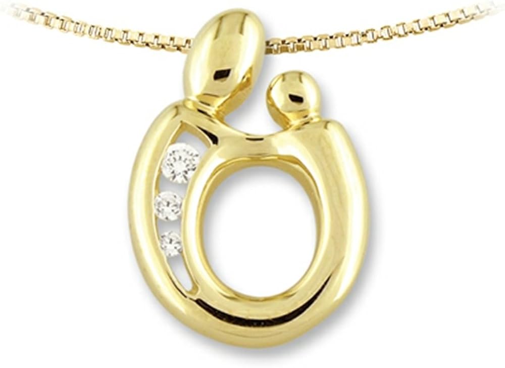 mother and child pendant gold